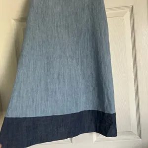 Alice + Olivia Chambray Linen Shift Dress Size XS Blue thumbnail 5