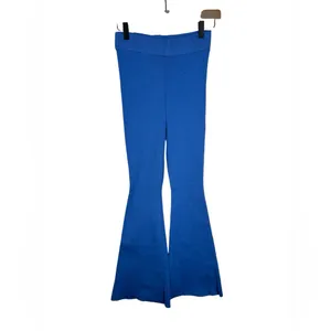 MNG Mango Blue‎ Flare Leg Pants Women’s Small High Rise Knit Bell Bottom Stretch thumbnail 2