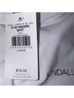 Kendall & Kylie White black Cropped Hoodie hooded sweatshirt sweater thumbnail 2
