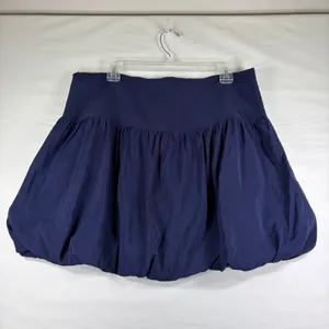 Navy Blue Bubble Hem Two Piece Set Cami Silky Top L and Mini Skirt 12 Party Chic thumbnail 15