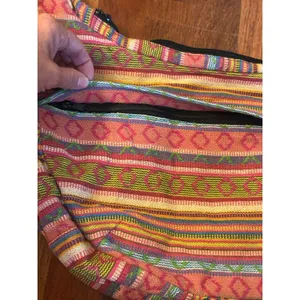Antik Kraft Bohemian-Style Hobo Shoulder Bag Woven Colorful Pattern Black Strap thumbnail 3