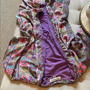 Christian Dior Vintage 80’s Pink Floral Pattern Printed Satin Robe Size Large thumbnail 5