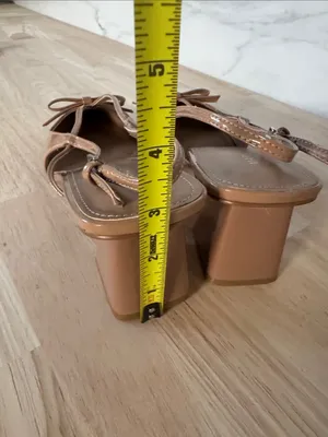 Marc Fisher Nude Patent Pointed-Toe Slingback Heels with Bow thumbnail 6