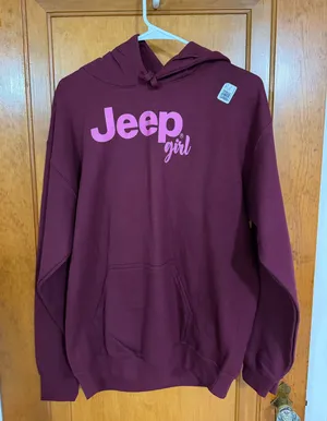 Maroon and pink Jeep girl hoodie M never worn thumbnail 1