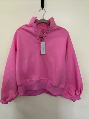NEW Altar’d State AS Revival Pink Balloon Sleeve Pullover Size Small NWT thumbnail 2