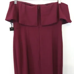 Lulu’s maxi formal gown fold over strapless thigh high slit side dress Size 10 thumbnail 8
