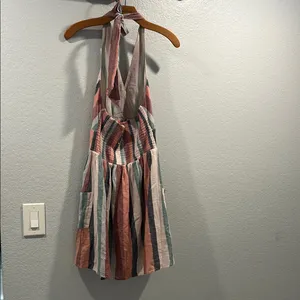 American Eagle Outfitters Pink and Green Halter Maxi Sundress thumbnail 2