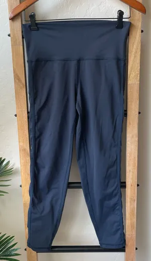 Aerie Chill Play Move Navy High-Rise 7/8 Mesh Stripe Leggings thumbnail 1