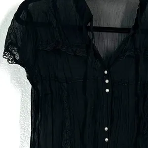 S Dress Babydoll Lace Sheer Minidress, 90s Grunge Slip Whimsy Goth Dark Regency thumbnail 8