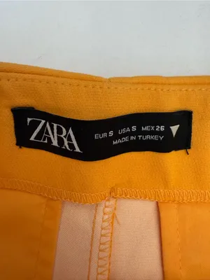 Zara Yellow Orange Mini Skort Size Small thumbnail 4