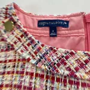 Talbots Pink Ribbon Tweed Sleeveless Shift‎ Dress Size 2 Office Preppy thumbnail 12