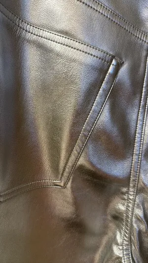Abercrombie Vegan Leather Silver Straight Pants 90s High-Rise thumbnail 5