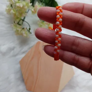 Hand Made Adjustable Bracelet Orange thumbnail 6