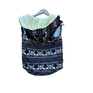 Free People Womens Jacket XS Black/Tan Sherpa Hood Reindeer Quilted thumbnail 3
