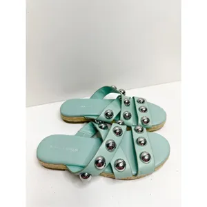 Marc Fisher Sandals Womens Size‎ 6 Green Prisca Crisscross Espadrille Slides thumbnail 4