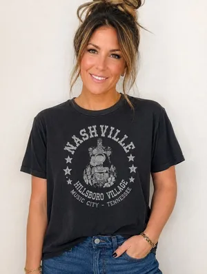 Social Culture Gray Nashville Hillsboro Village Guitar Graphic Tee Sz M thumbnail 1