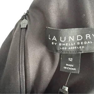 Laundry by‎ Shelli Segal Velvet 12 Black One Shoulder Cocktail Dress thumbnail 6