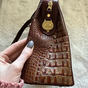 Brahmin Brown Leather And Croc Embossed Shoulder Bag thumbnail 4