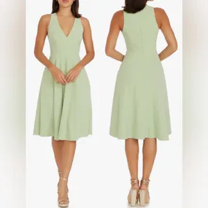 NEW Dress the Population Catalina Fit & Flare Cocktail Dress green Sage size XS thumbnail 2