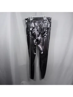 Halara Metallic Silver High Rise 7/8 Leggings M thumbnail 6