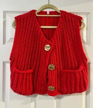 Button up sweater Red thumbnail 1