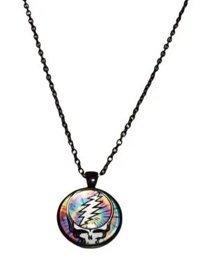Grateful Dead tie dye steal your face necklace thumbnail 1