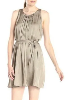 Rebecca Minkoff Dress Large Satin Pleated Belted Sleeveless Above Knee‎ thumbnail 1