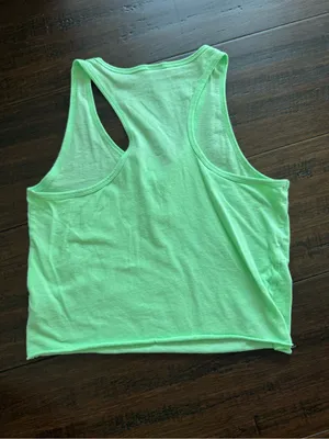 Wild Fable Neon Green Racerback Tank Top with Buttons and Raw Hem Size S thumbnail 5