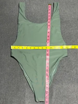 Aerie Olive Green Low Back One Piece Swimsuit Women’s Sexy Size M thumbnail 4