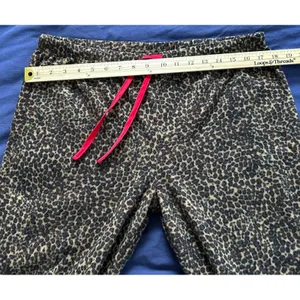 Anne Klein Womens Leopard Print Fleece Pajama Set Large Brown Red Trim L 14-16 thumbnail 11