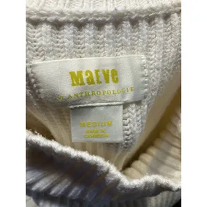 Maeve Anthropologie Ivory Ribbed Mock Neck Balloon Sleeve‎ Sweater Medium thumbnail 2