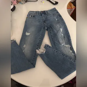 Lucky Brand Women's Distressed Blue Ankle Jeans thumbnail 1