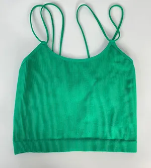 Colsie Brami Ribbed Bralette Women Size Small Green Stretchy Comfortable Strappy thumbnail 1