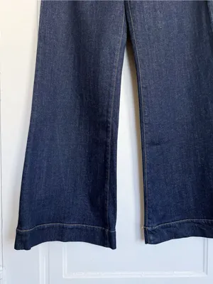 ASKK NY • Juniper Wide Leg Jean flare Olive Resin dark wash stretch trouser thumbnail 10