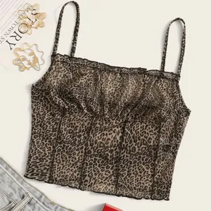 SHEIN FRILL trim crinkle leopard cami top thumbnail 1
