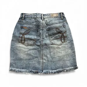 NWT Womens Mia Joy Abilene Distressed Denim Jean Skirt IN Light Blue - Sz 28 thumbnail 4