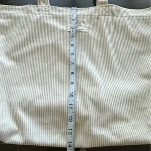 Sezane Corduroy Tote bag beige Velvet Striped thumbnail 8