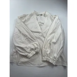 Alice‎ and Olivia Smocked Cuff Sleeve V Neck White Blouse XS thumbnail 5