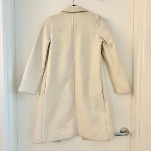 Zara Cream Lapel Open Front Trench Coat Size S thumbnail 11