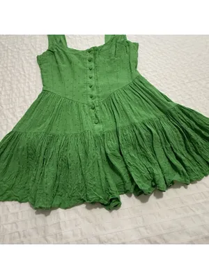 PQ Swim Everly Green Romper Mini Dress Sz XS / S Women’s Viscose thumbnail 2