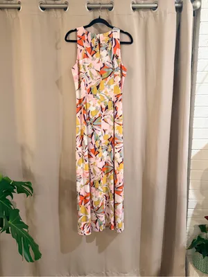 London Style Floral Dress in Pink and Orange thumbnail 3