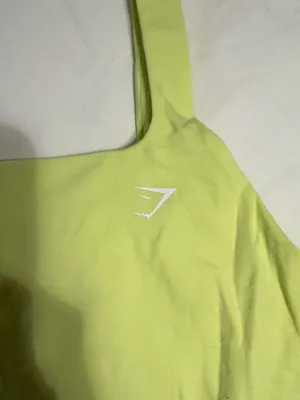 Gymshark Seamless Set Square-Neck Tank & Seamless Shorts in Yellow thumbnail 5