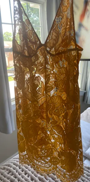 yellow lace dress thumbnail 2