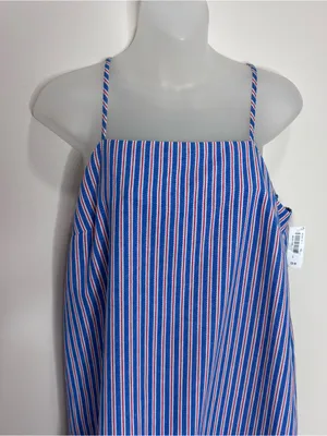 Old Navy Blue & White Striped Spaghetti Strap Mini Dress size small NWT thumbnail 2