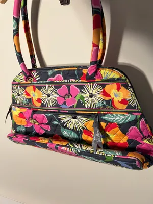Summer tone paisley pattern Vera Bradley shoulder tote thumbnail 4