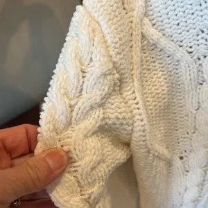 Cozy Cream Chenille Cable Knit Sweater thumbnail 8