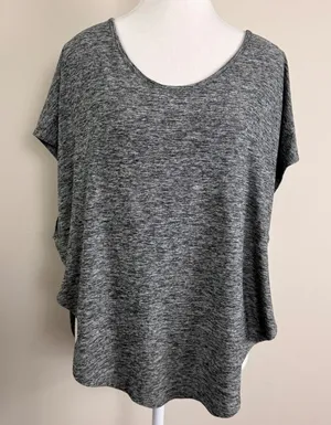 Beyond Yoga Gray Spacedye Poncho Top High‎ Low Relaxed Activewear USA Made Large thumbnail 1