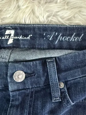 7 For All Mankind A Pocket Flare Jeans Women’s 27 Dark Wash Stretch Denim thumbnail 5