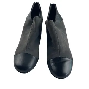 Aerosoles Commentary Womens 9M Grey Suede Black Leather Ankle Booties Heelrest‎ thumbnail 2