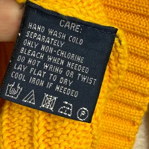 Ralph Lauren Sport Pony Logo Yellow Cable Knit V-Neck Cotton Sweater Sz‎ Large thumbnail 6
